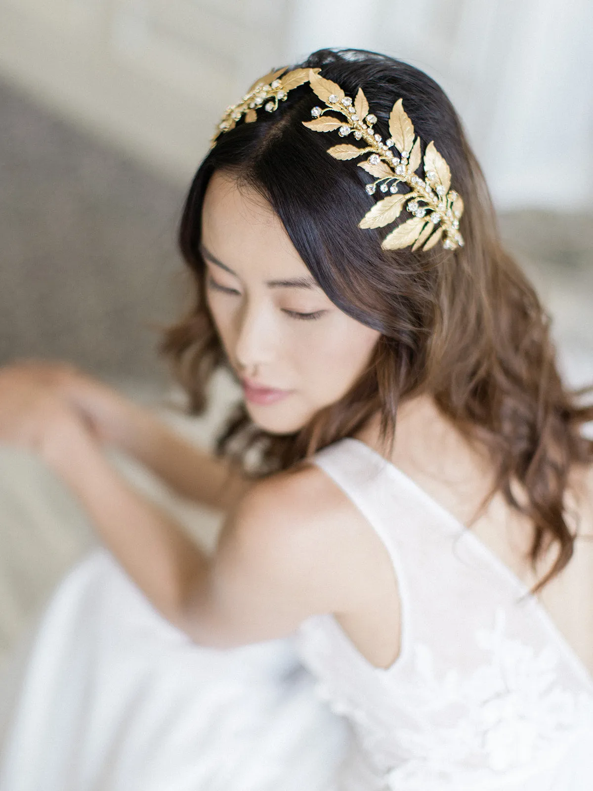 DIANA | Gold Wedding Headpiece with Crystals