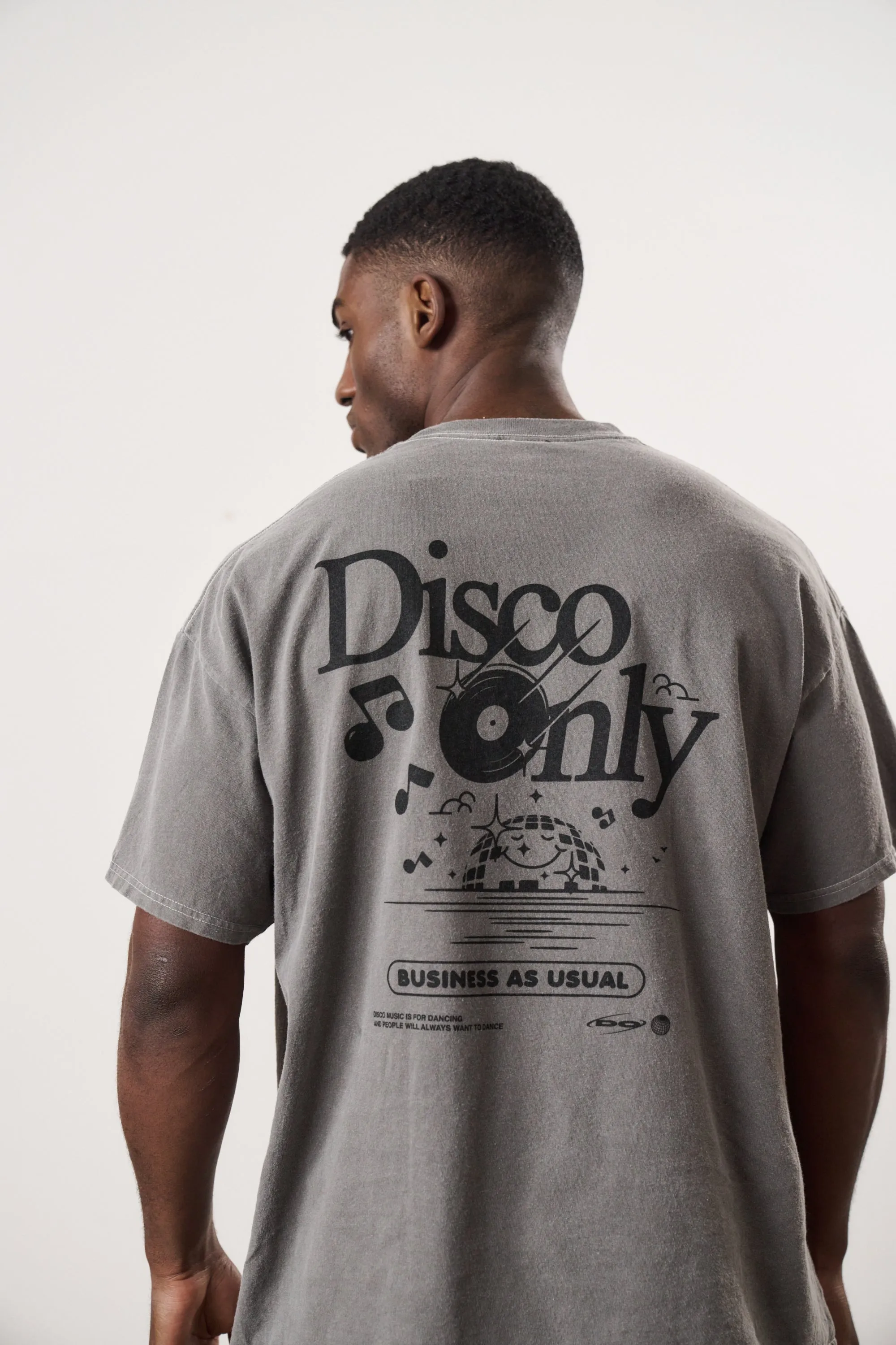 DISCO ONLY 'Business As Usual' Vintage Washed Tee - Black