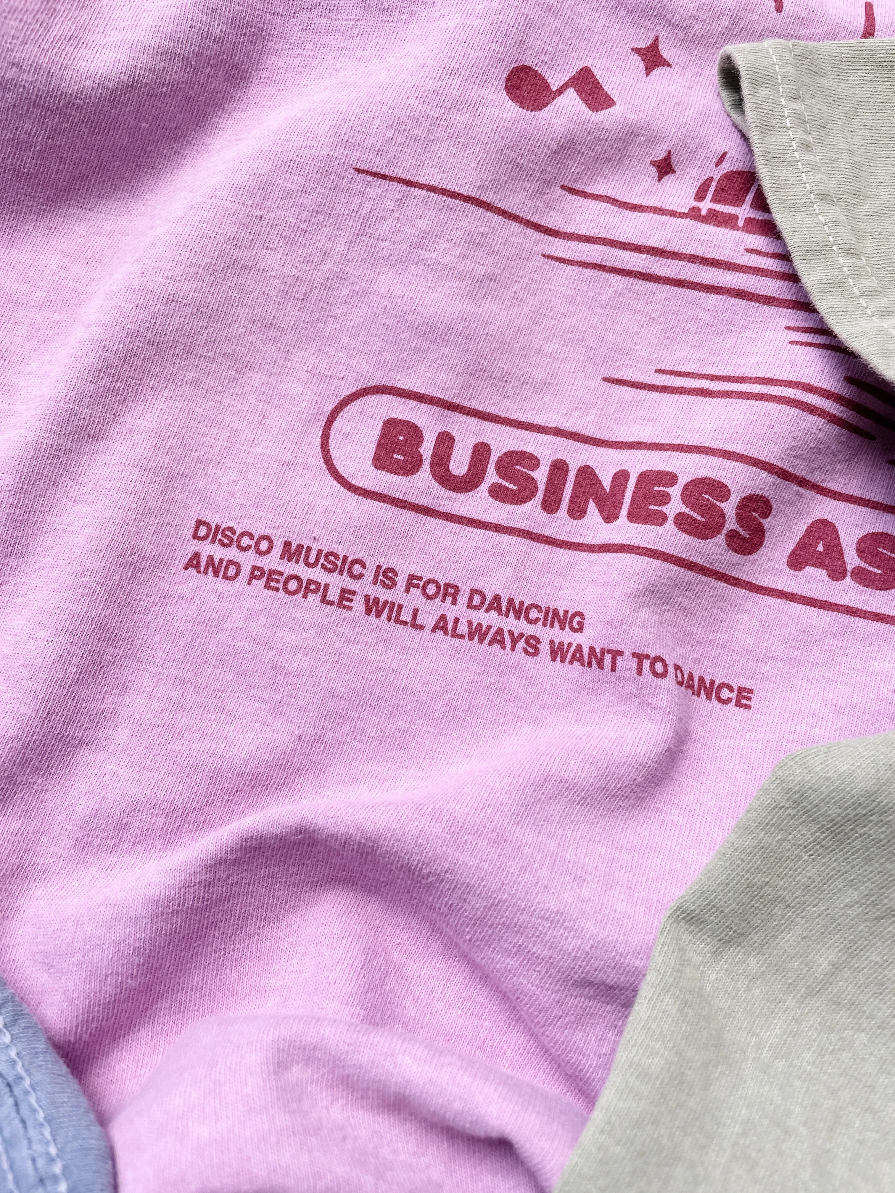 DISCO ONLY 'Business As Usual' Vintage Washed Tee - Pink