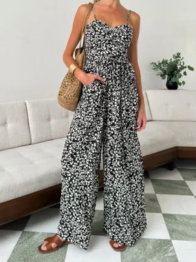 Ditsy Wide Leg Jumpsuit