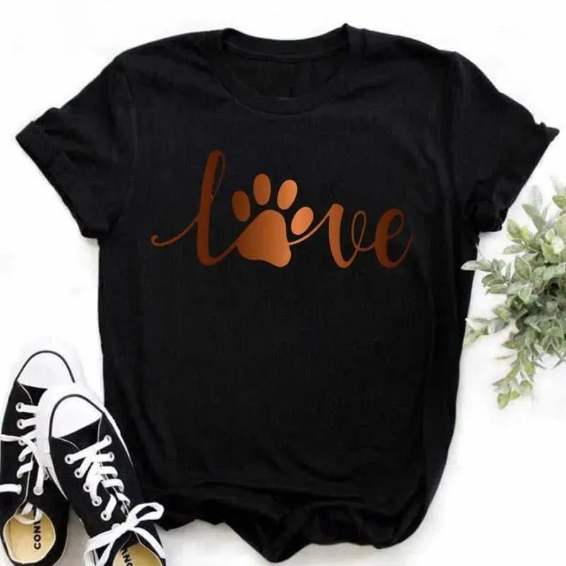 Dog Funny Paws Print T-shirt