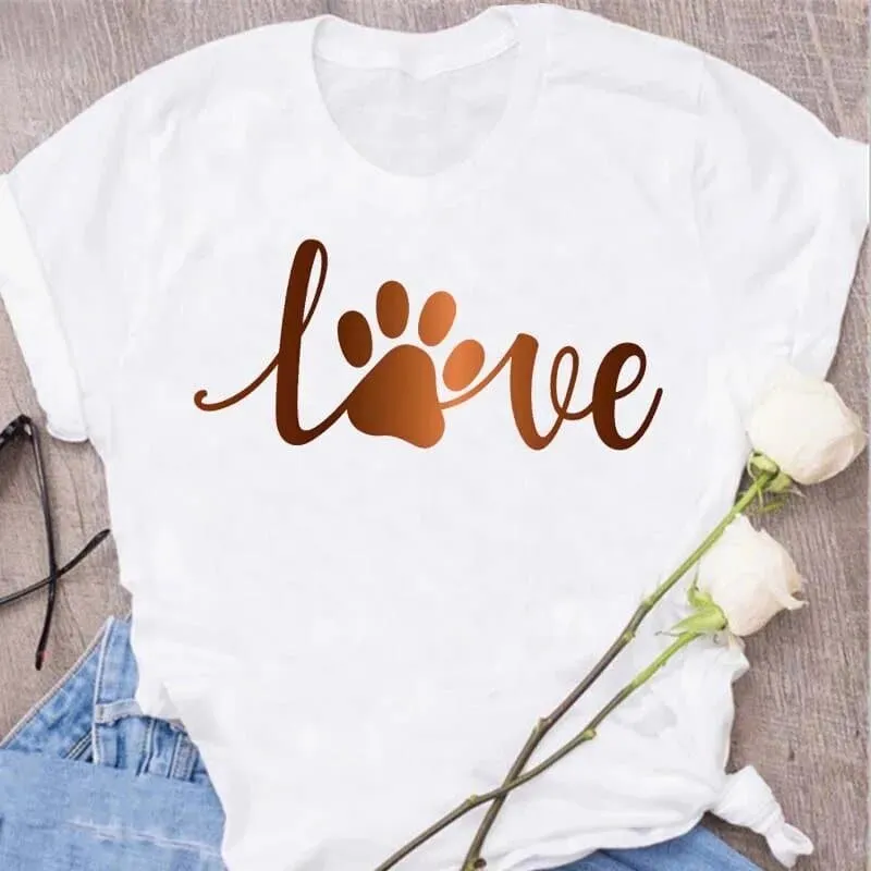 Dog Funny Paws Print T-shirt