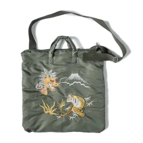 Dragon & Tiger Embroidered Nylon Helmet Bag