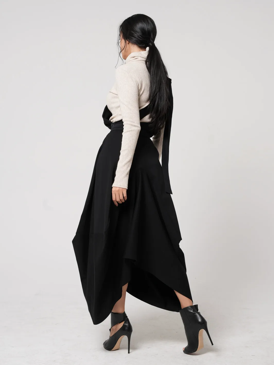 Extravagant Pinafore Skirt In Black