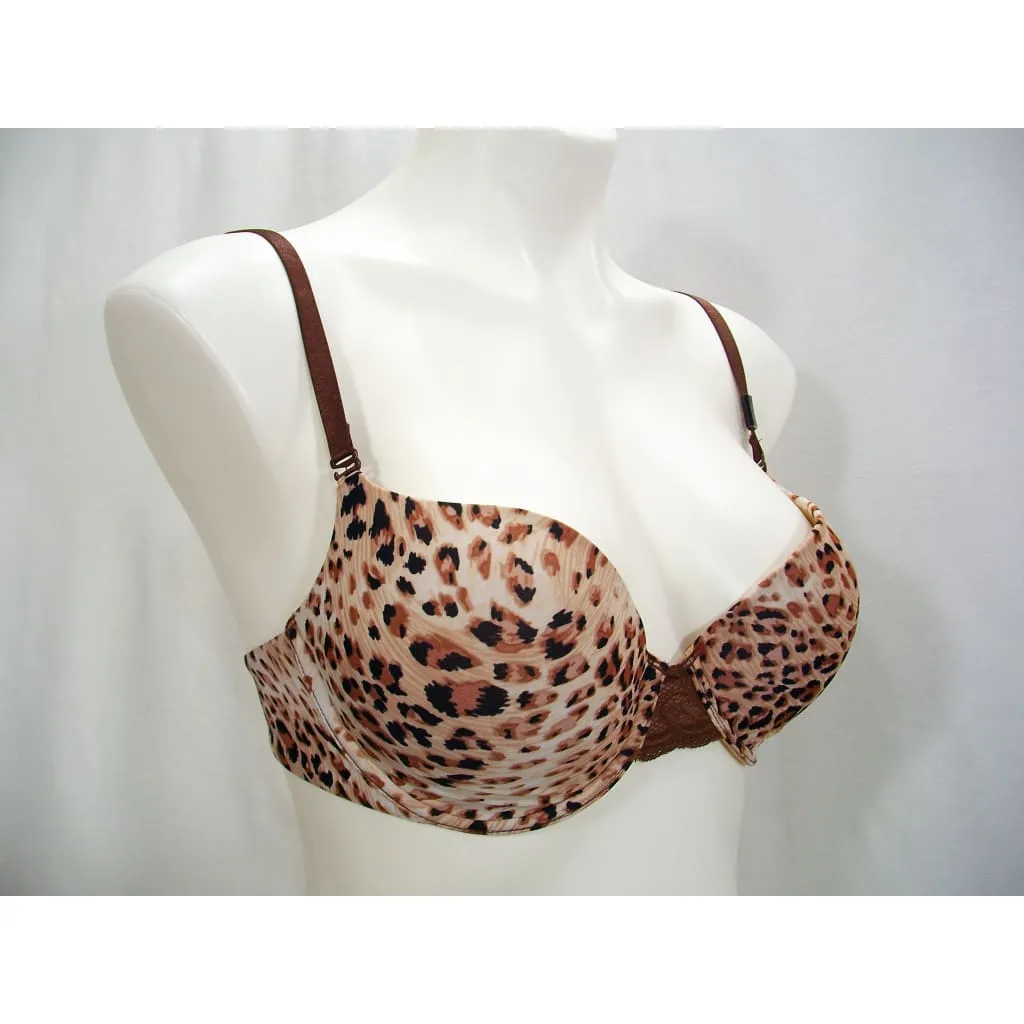 Felina 130566 Enchanted T-Shirt Memory Foam Underwire Bra 32A Chocolate Cheetah