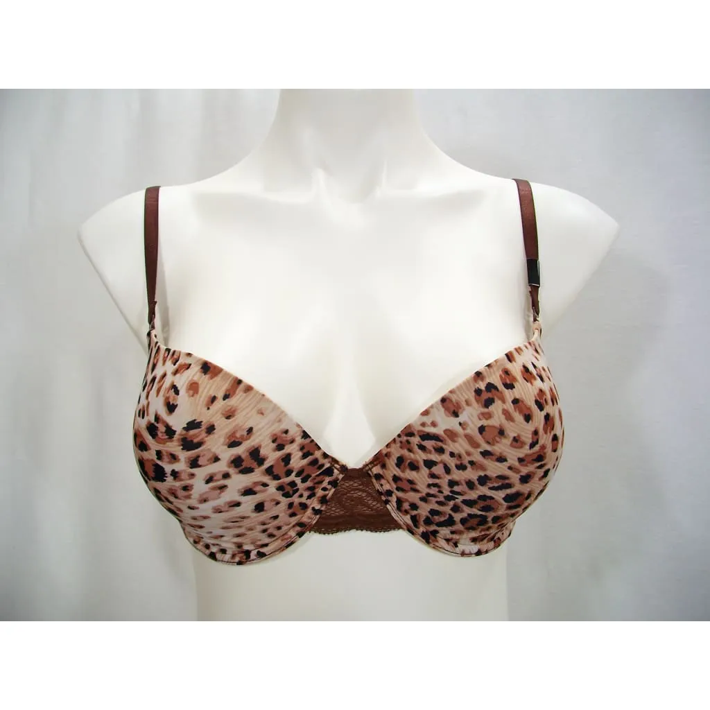 Felina 130566 Enchanted T-Shirt Memory Foam Underwire Bra 32A Chocolate Cheetah