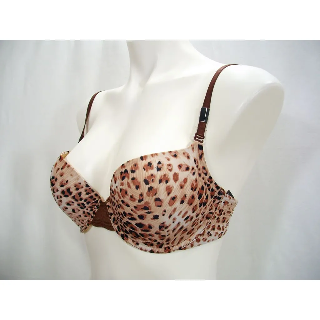 Felina 130566 Enchanted T-Shirt Memory Foam Underwire Bra 32A Chocolate Cheetah