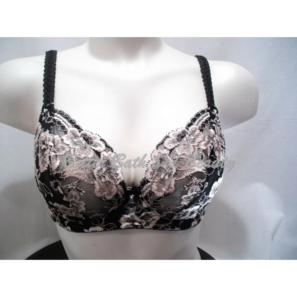 Felina 5579 Elissa Full Figure Lace Divided Cup Underwire Bra 32D Black