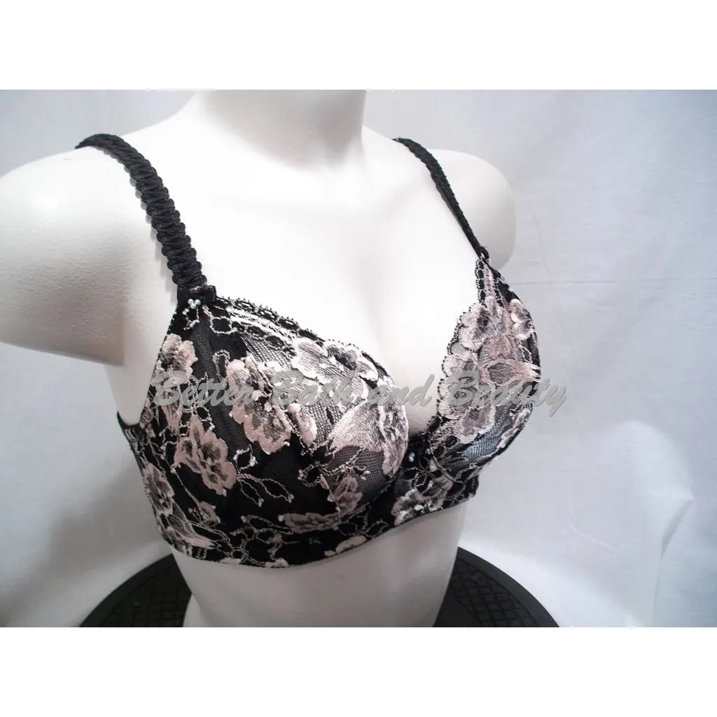 Felina 5579 Elissa Full Figure Lace Divided Cup Underwire Bra 32D Black