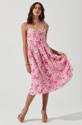 Ferreira Floral Bustier Midi Dress