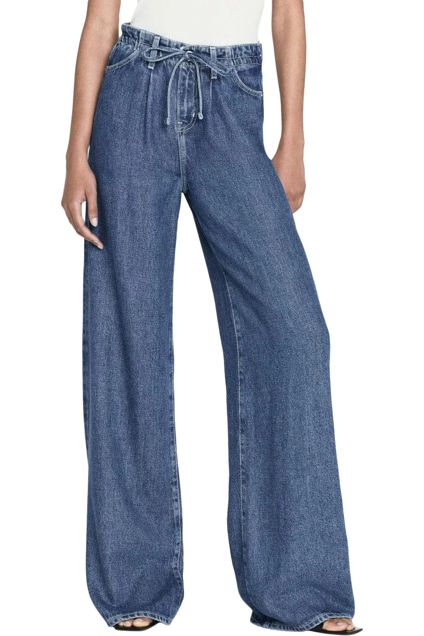 Frame Denim Drawstring Wide Leg 
in Ghost