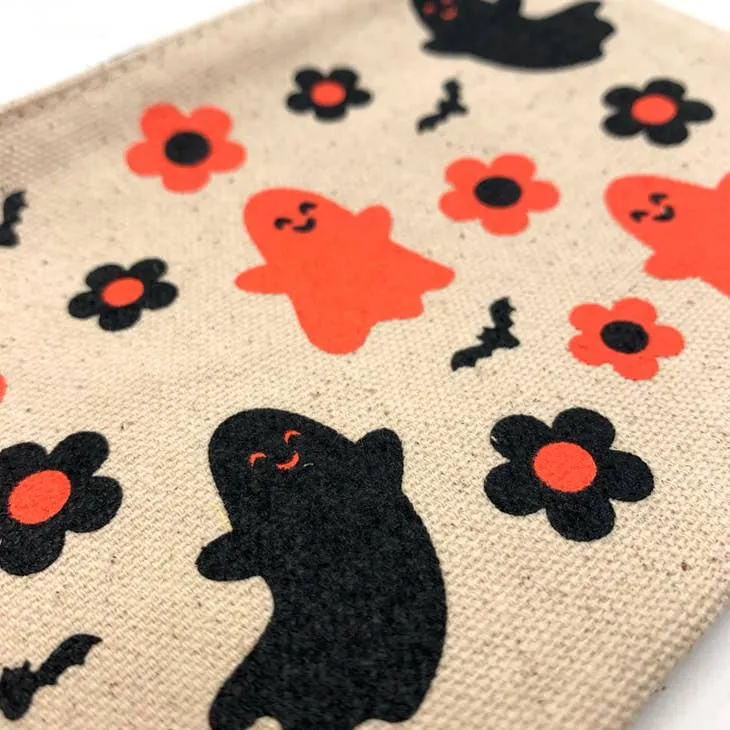 Ghosties & Flowers Zipper Pouch (Krystan Saint Cat)