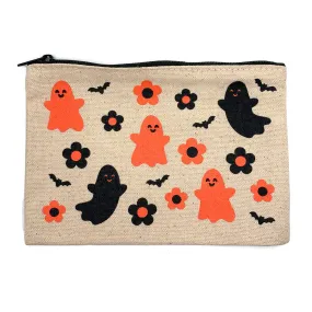 Ghosties & Flowers Zipper Pouch (Krystan Saint Cat)