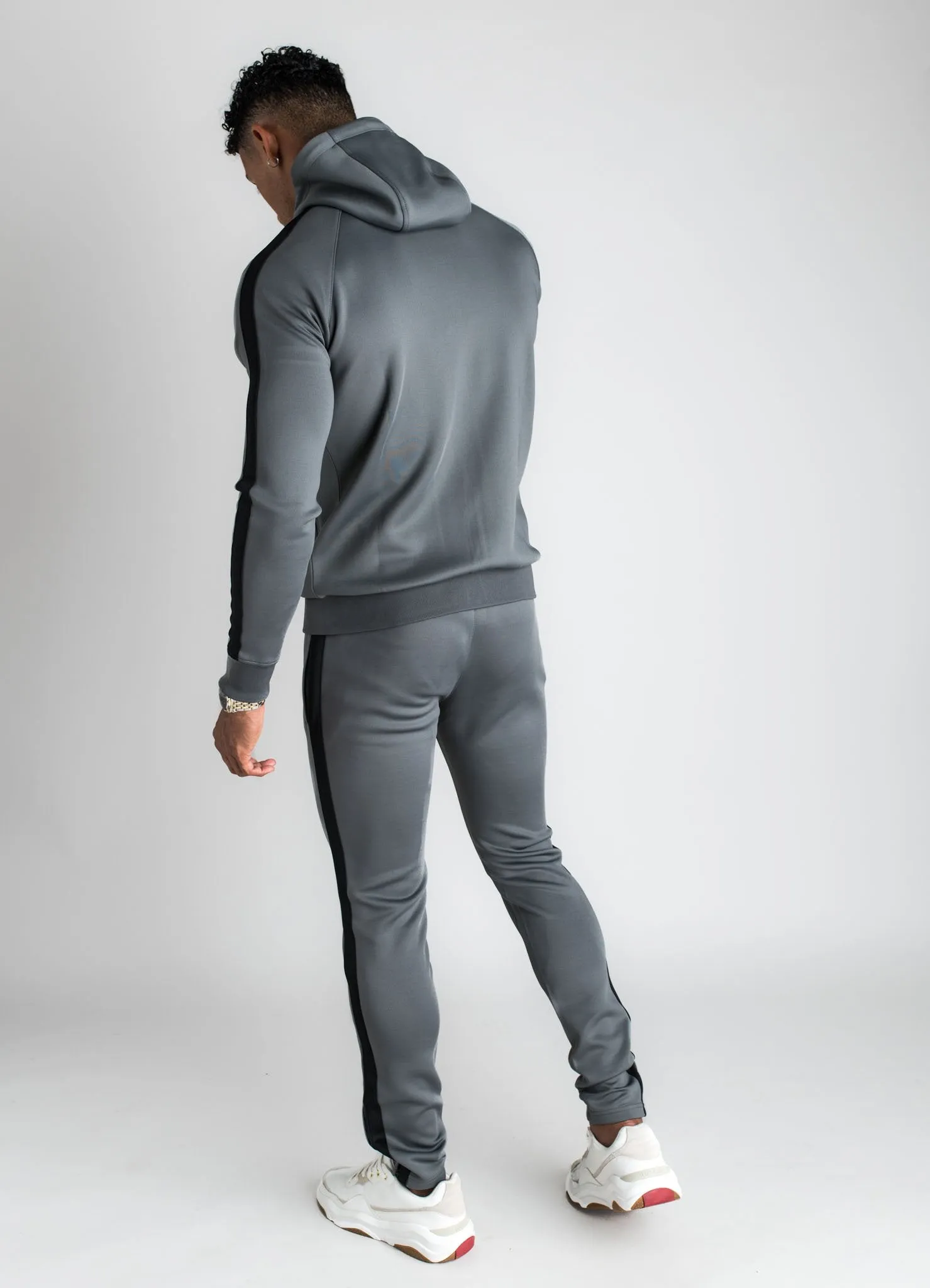 GK Basis Poly Tracksuit Bottoms - Dark Grey/Black