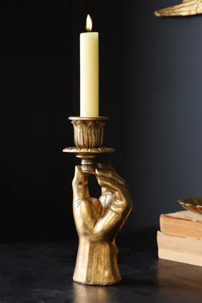 Gold Hand Candlestick Holder