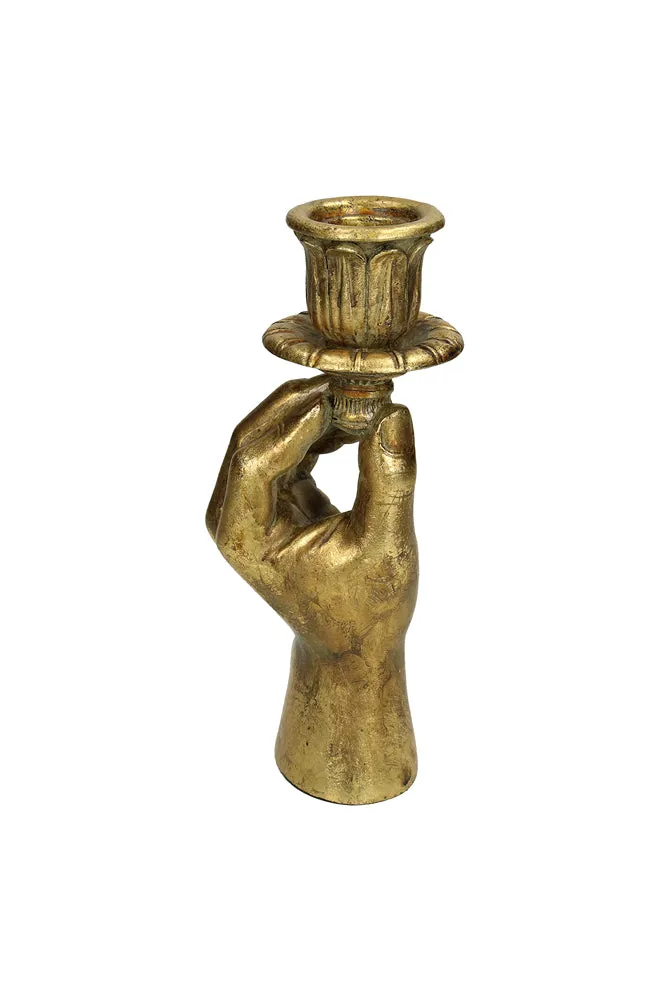 Gold Hand Candlestick Holder