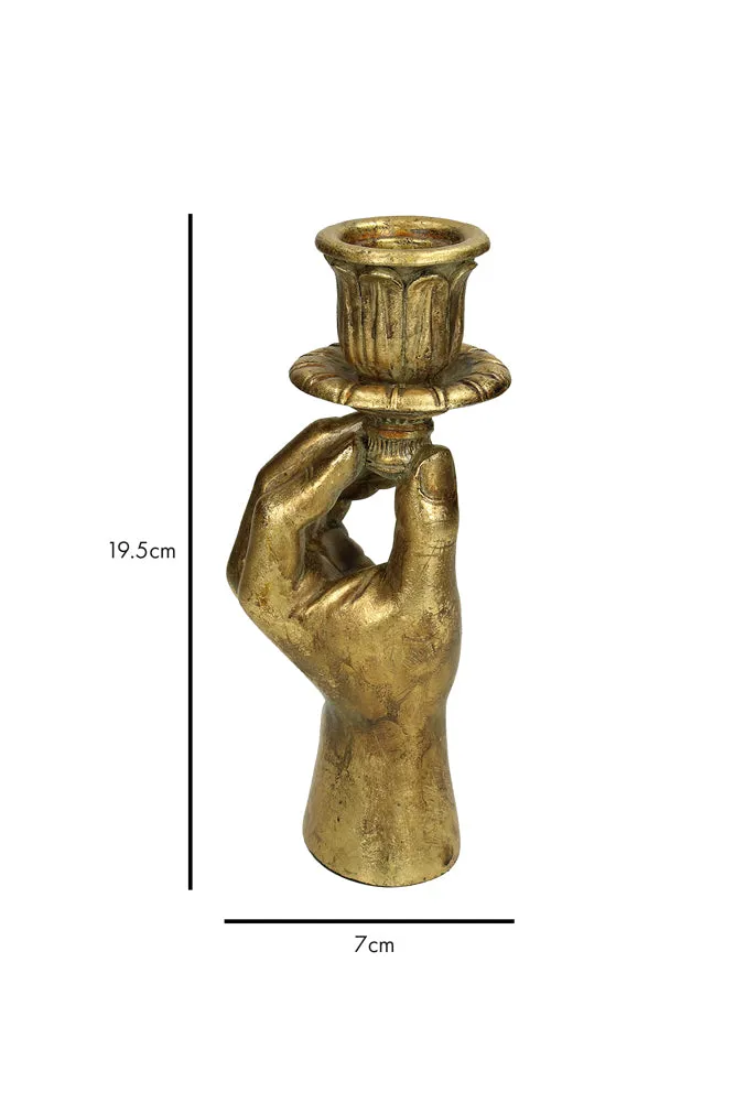 Gold Hand Candlestick Holder