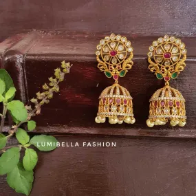 Gold Look Alike Jhumka Earrings Big Size