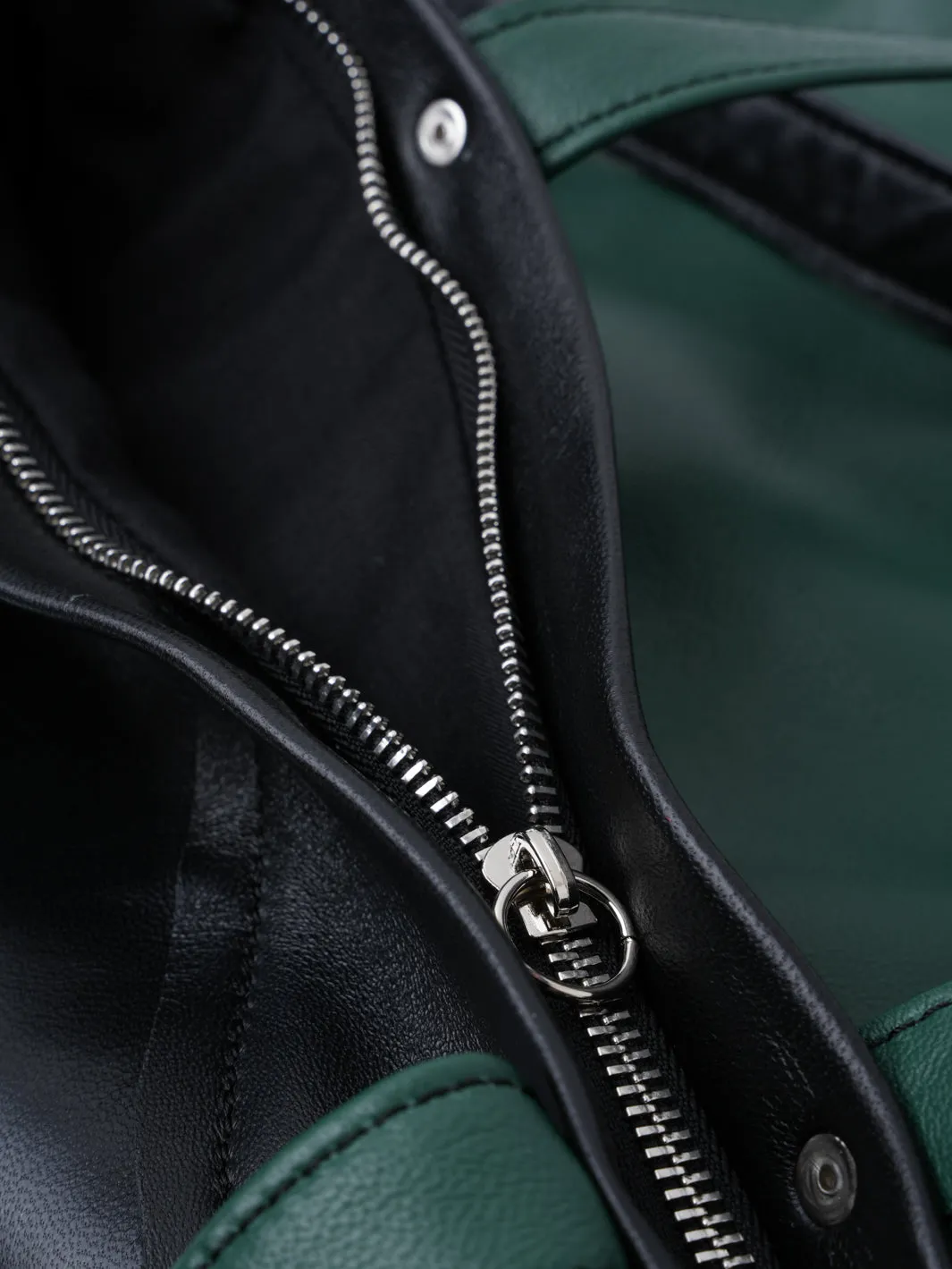 Green Studded Leather Bag