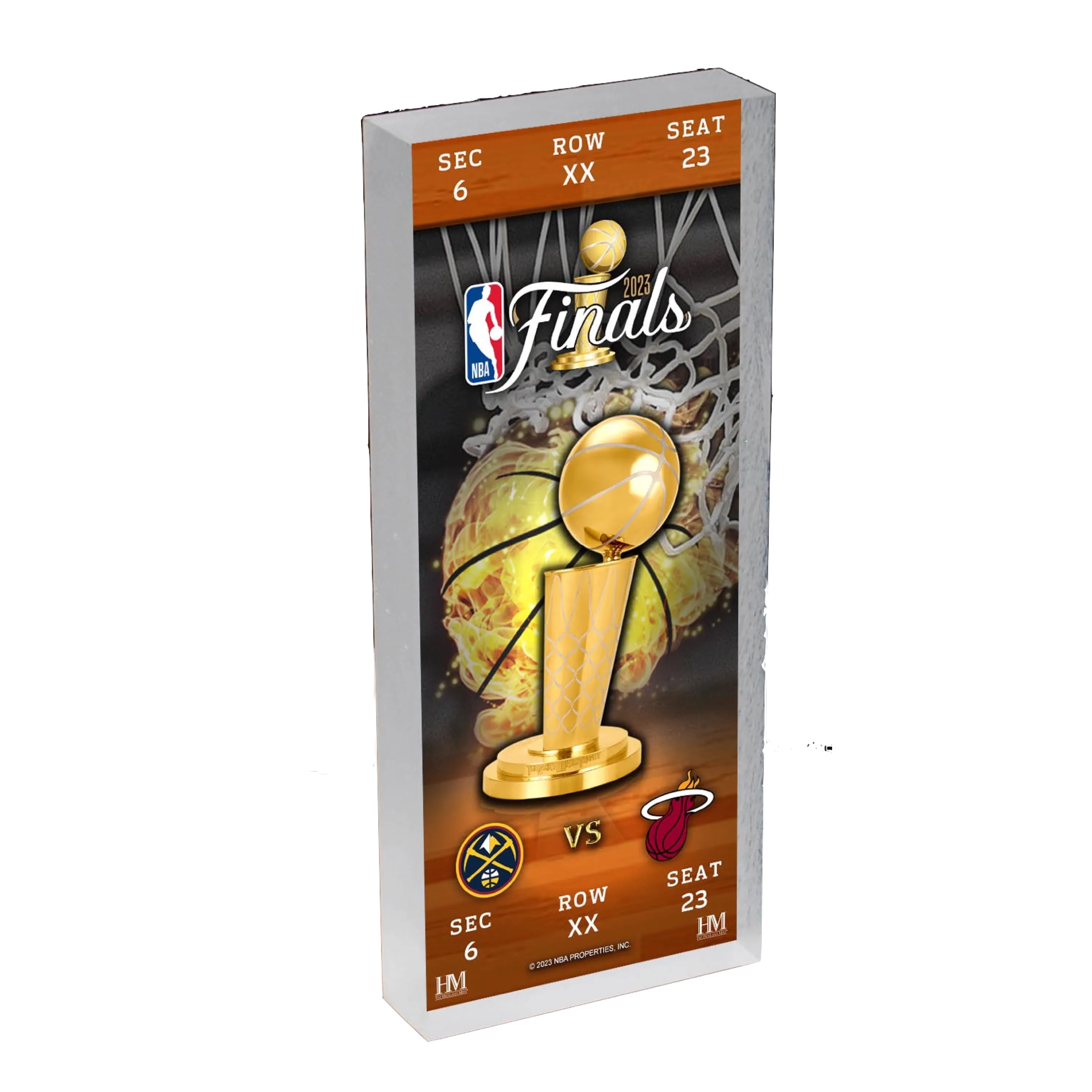 Highland MInt Miami HEAT 2023 NBA Finals 3D Ticket Acrylic Block Art