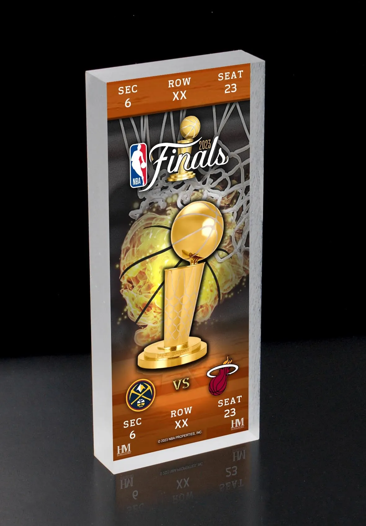 Highland MInt Miami HEAT 2023 NBA Finals 3D Ticket Acrylic Block Art