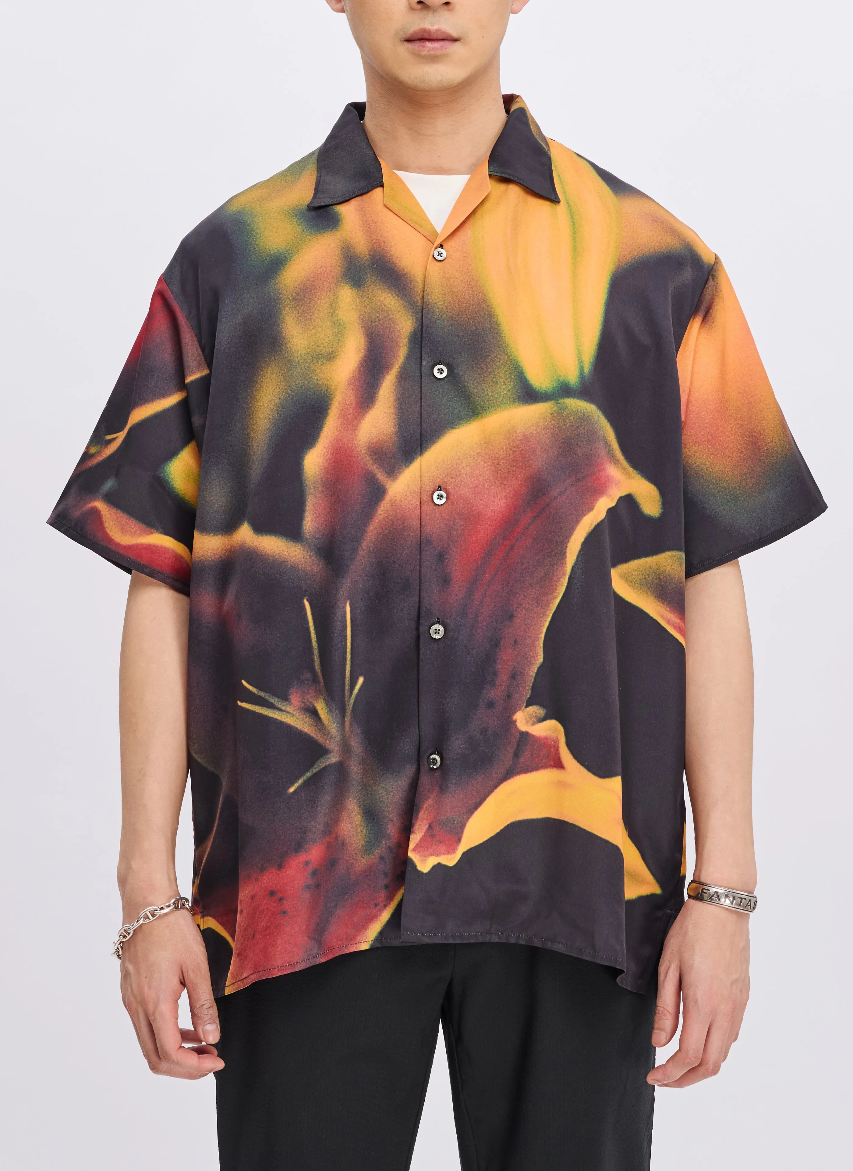 INITIAL x Mika Ninagawa Flowers Open Collar Shirt