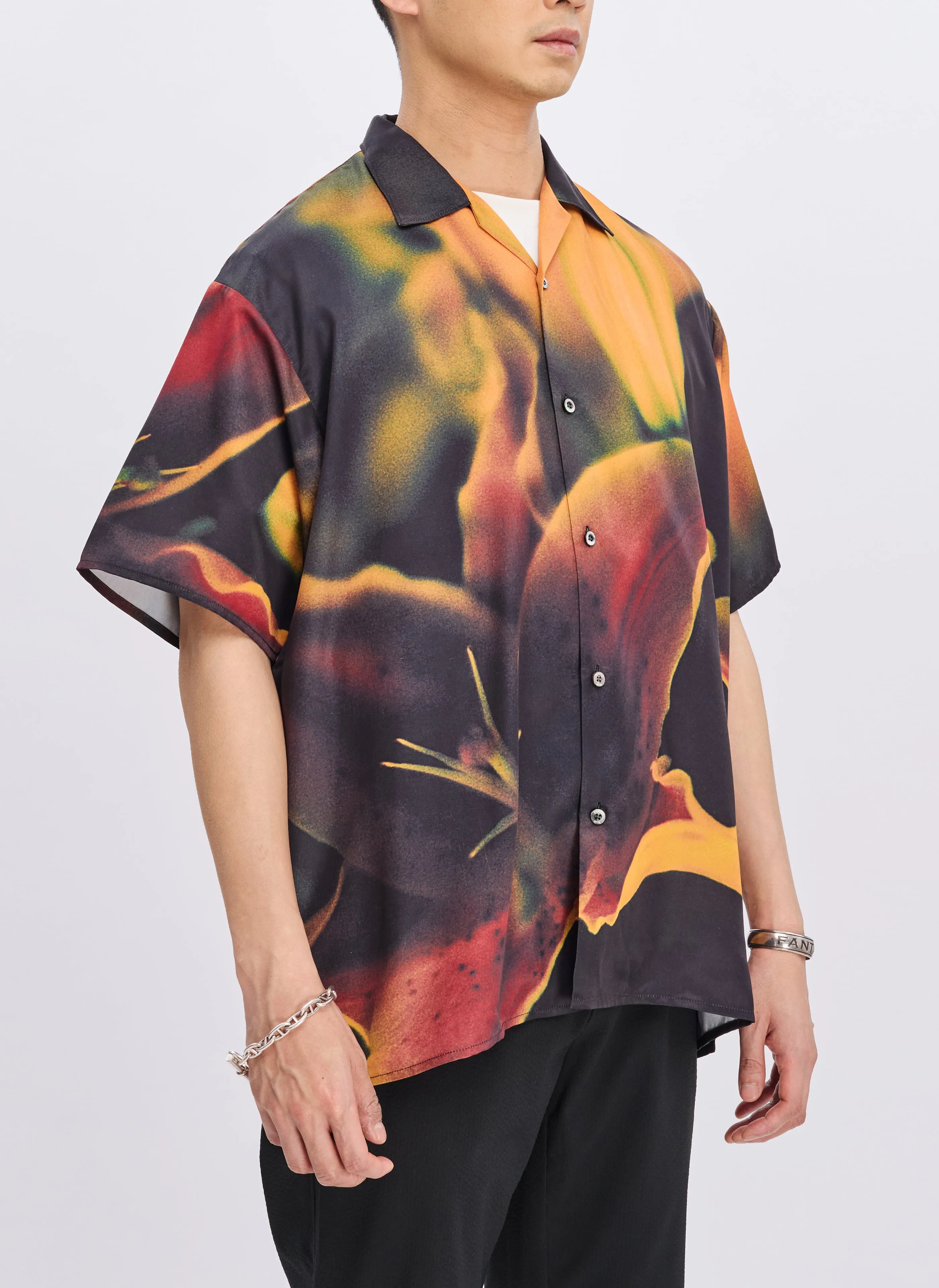 INITIAL x Mika Ninagawa Flowers Open Collar Shirt