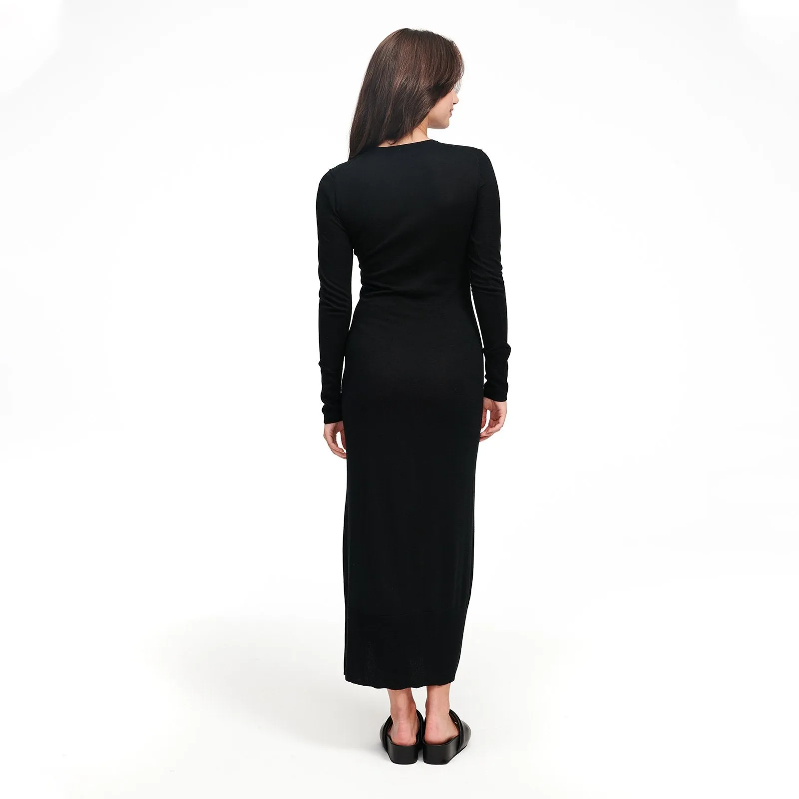 Lightweight Long Sleeve Dress with Slit