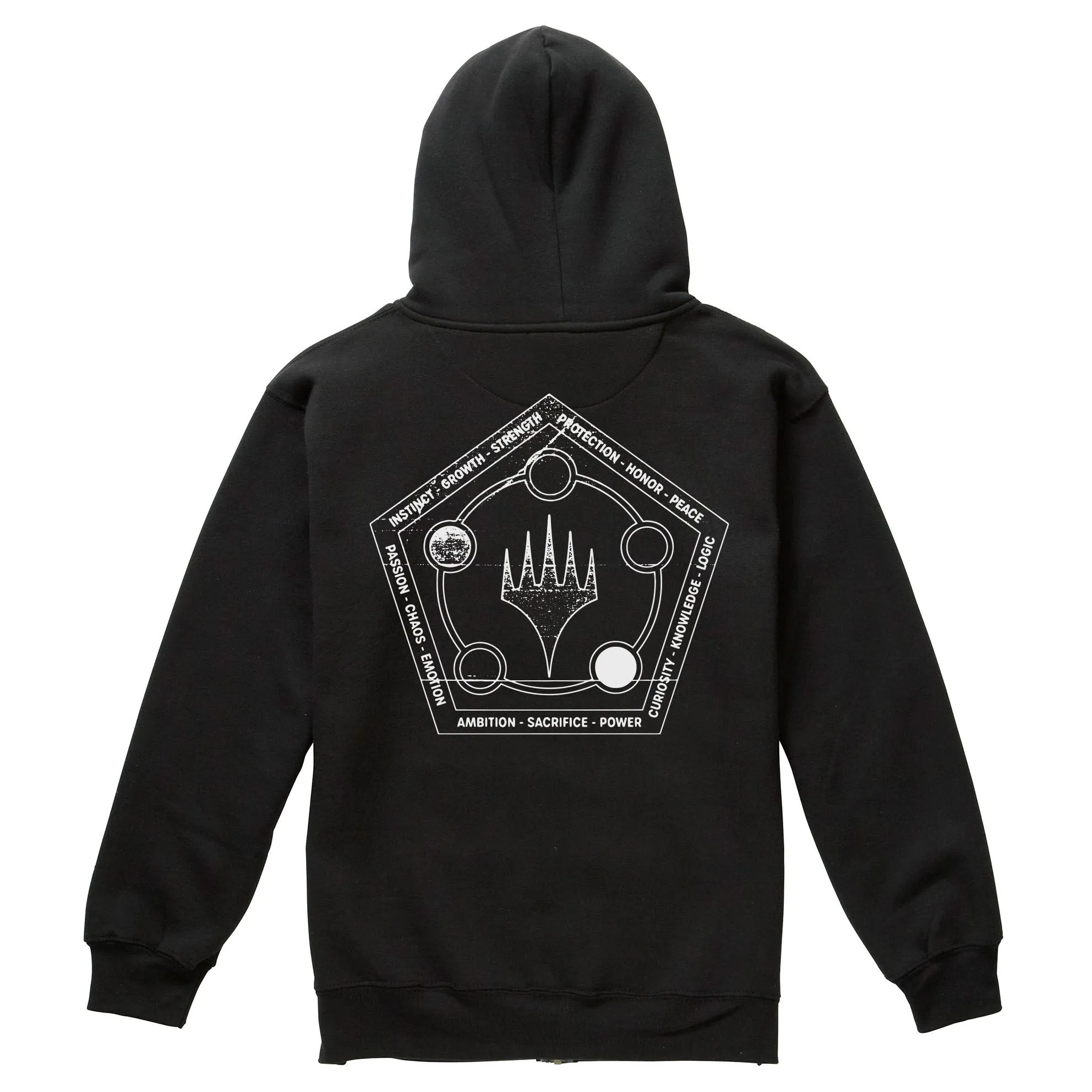 Magic the Gathering Mana Wheel Retro Mens Zip Up Hoodie