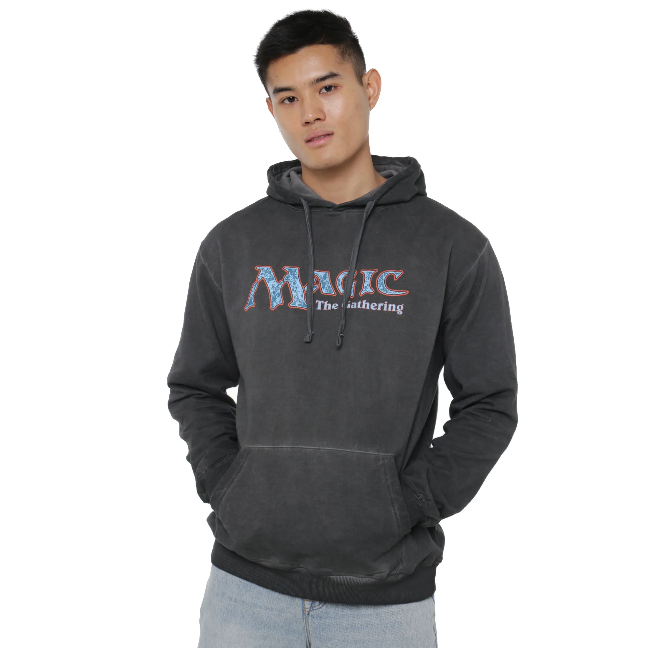 Magic the Gathering Retro Logo Mens Vintage Wash Pullover Hoodie