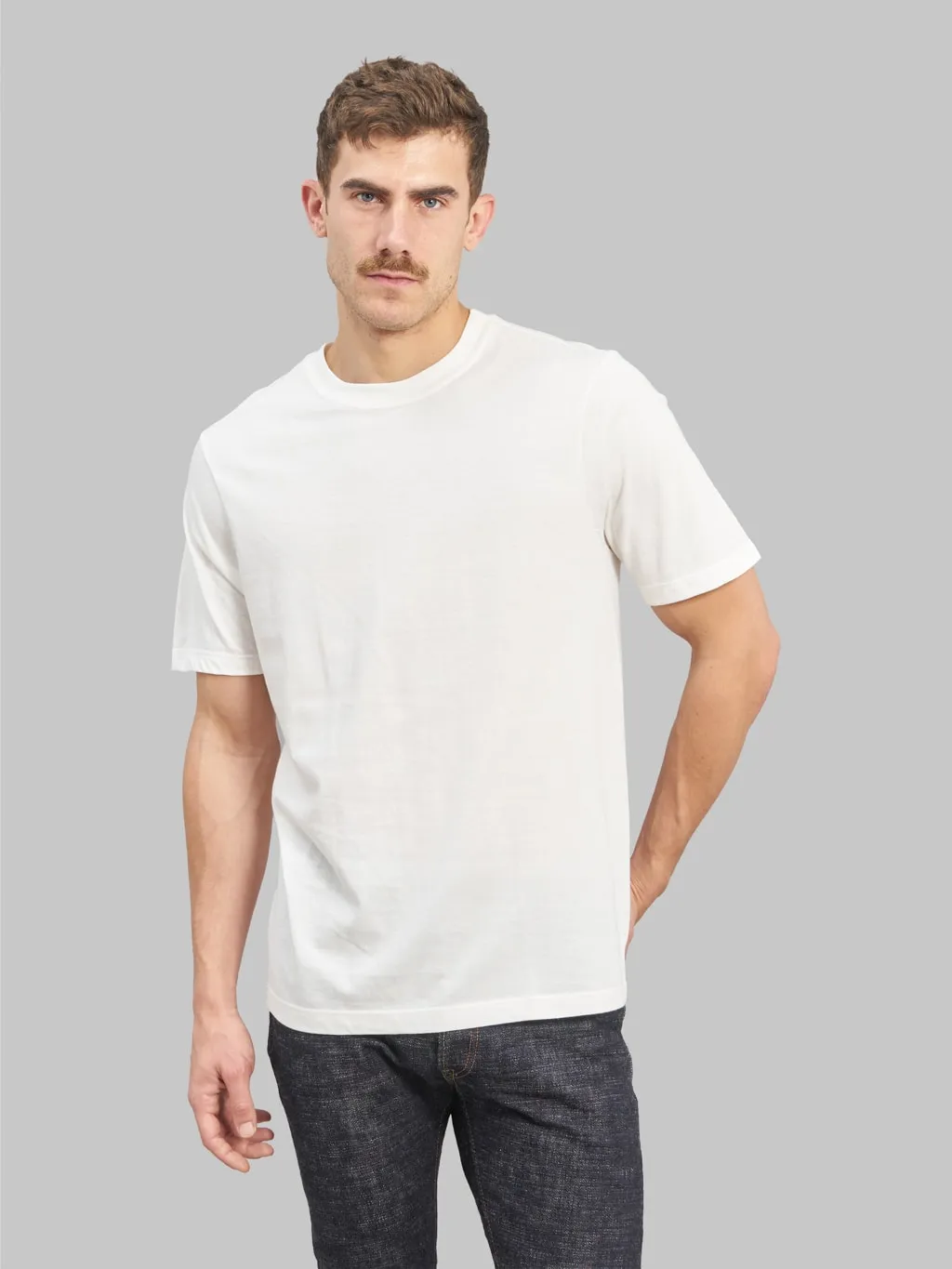 Merz b. Schwanen 1940s 5.5oz Loopwheeled Relaxed Fit T-Shirt White