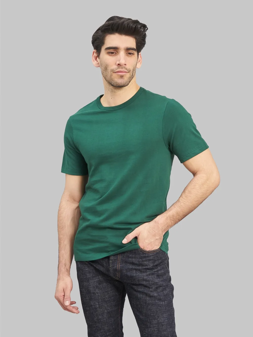 Merz b. Schwanen 1950s 5.5oz Loopwheeled Classic Fit T-Shirt Classic Green