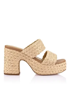 Mingus Platform Mules - Natural Raffia