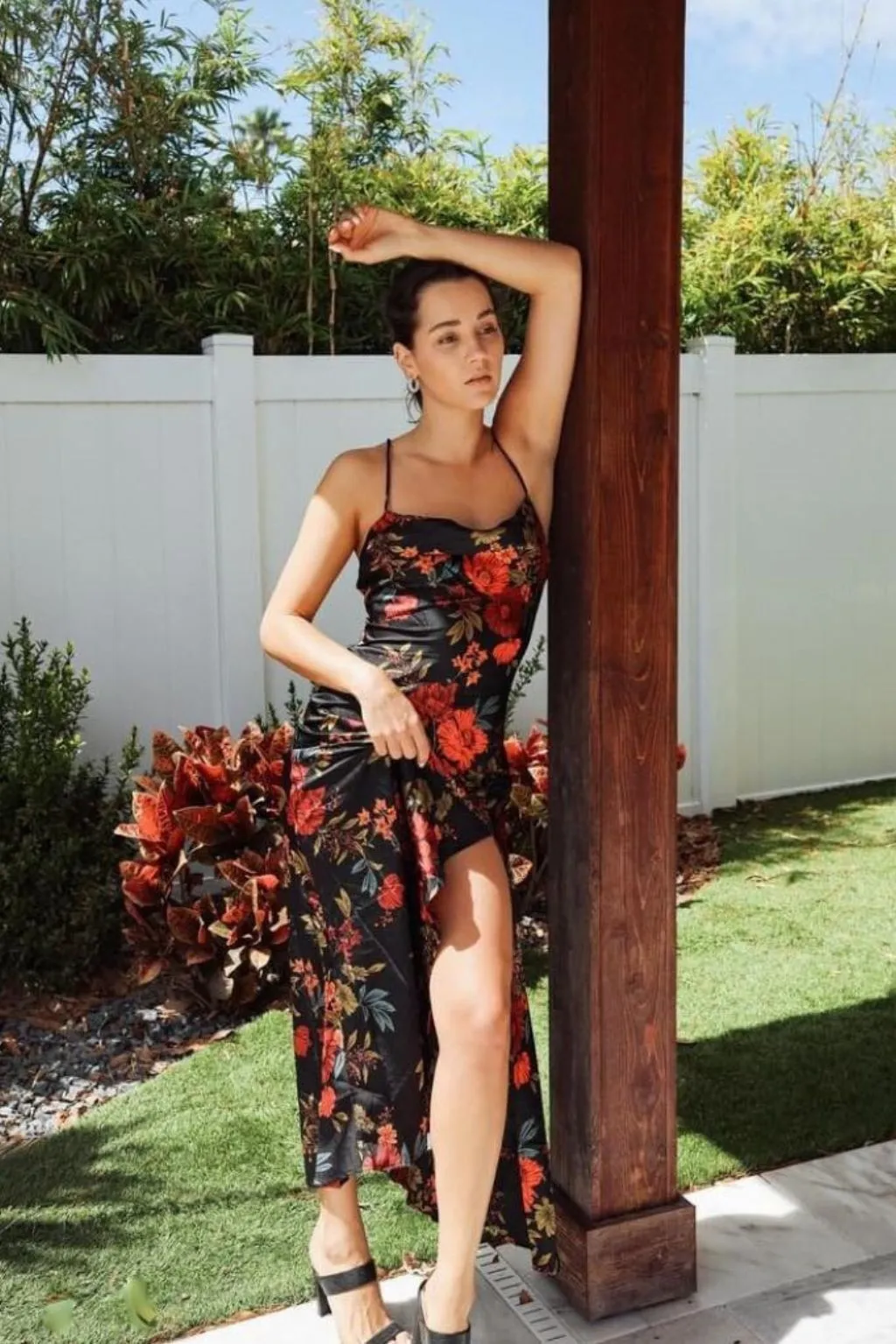 Natalia Black Floral Maxi Dress