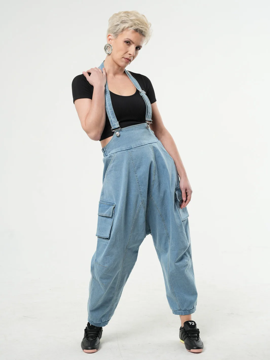 Oversized Light Denim Jumpsuit