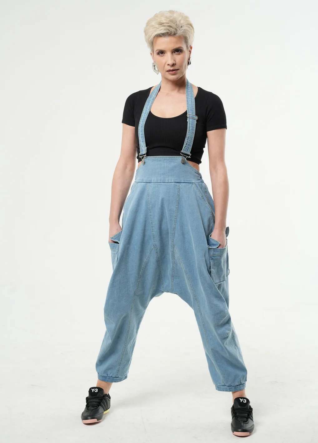 Oversized Light Denim Jumpsuit