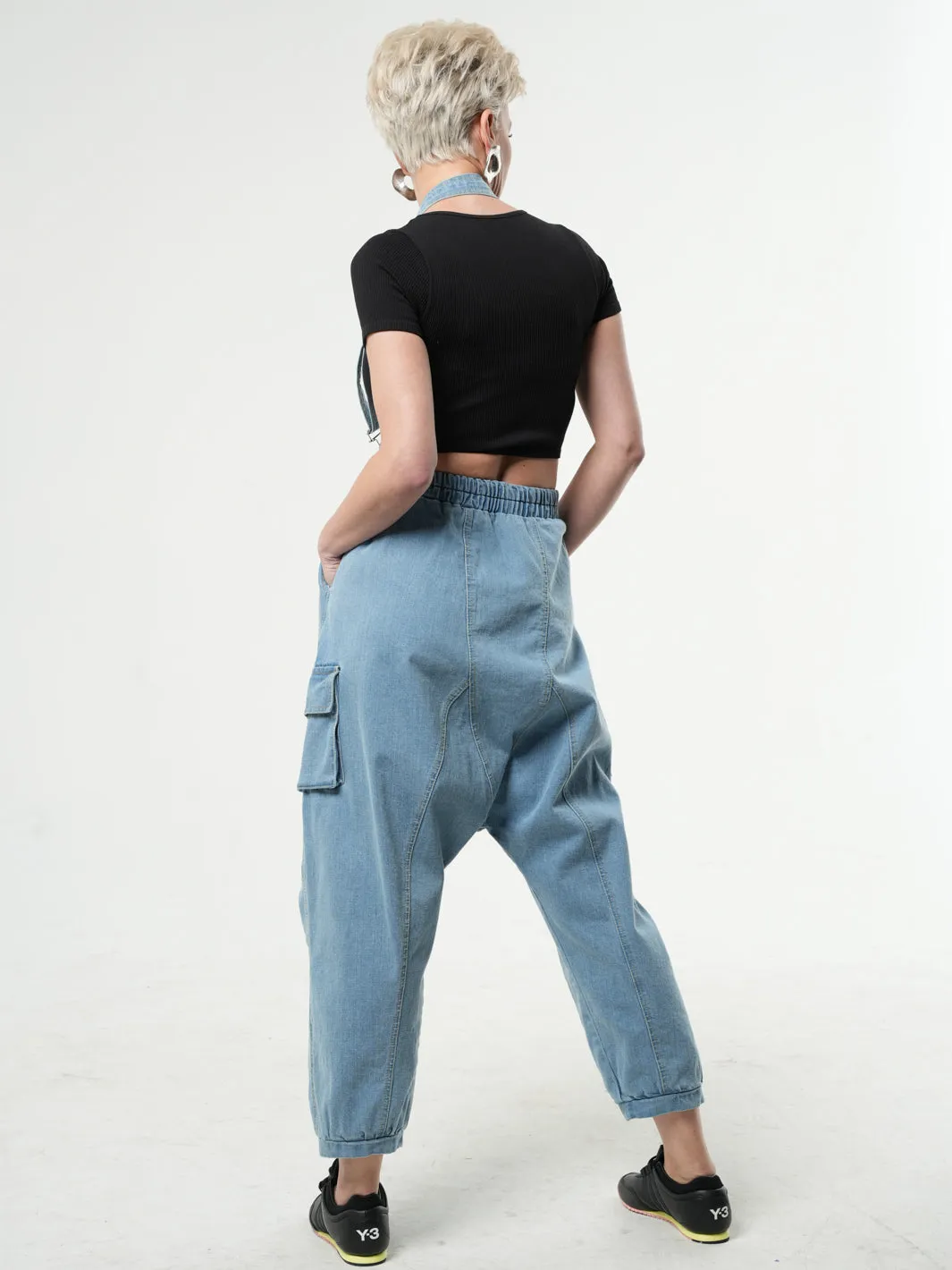 Oversized Light Denim Jumpsuit