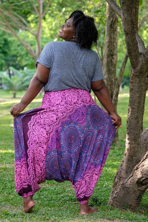 Plus Size Purple Blossom Pants