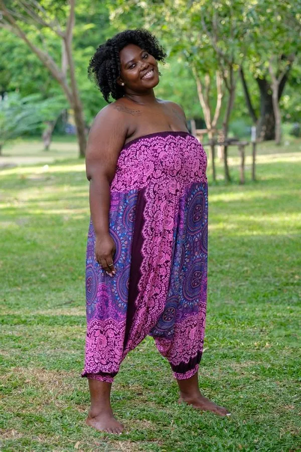 Plus Size Purple Blossom Pants