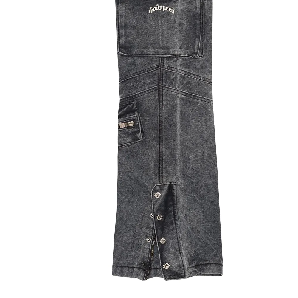 Rockstar Flare Premium Cargo Denim 'Grey Wash'