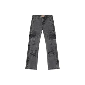 Rockstar Flare Premium Cargo Denim 'Grey Wash'