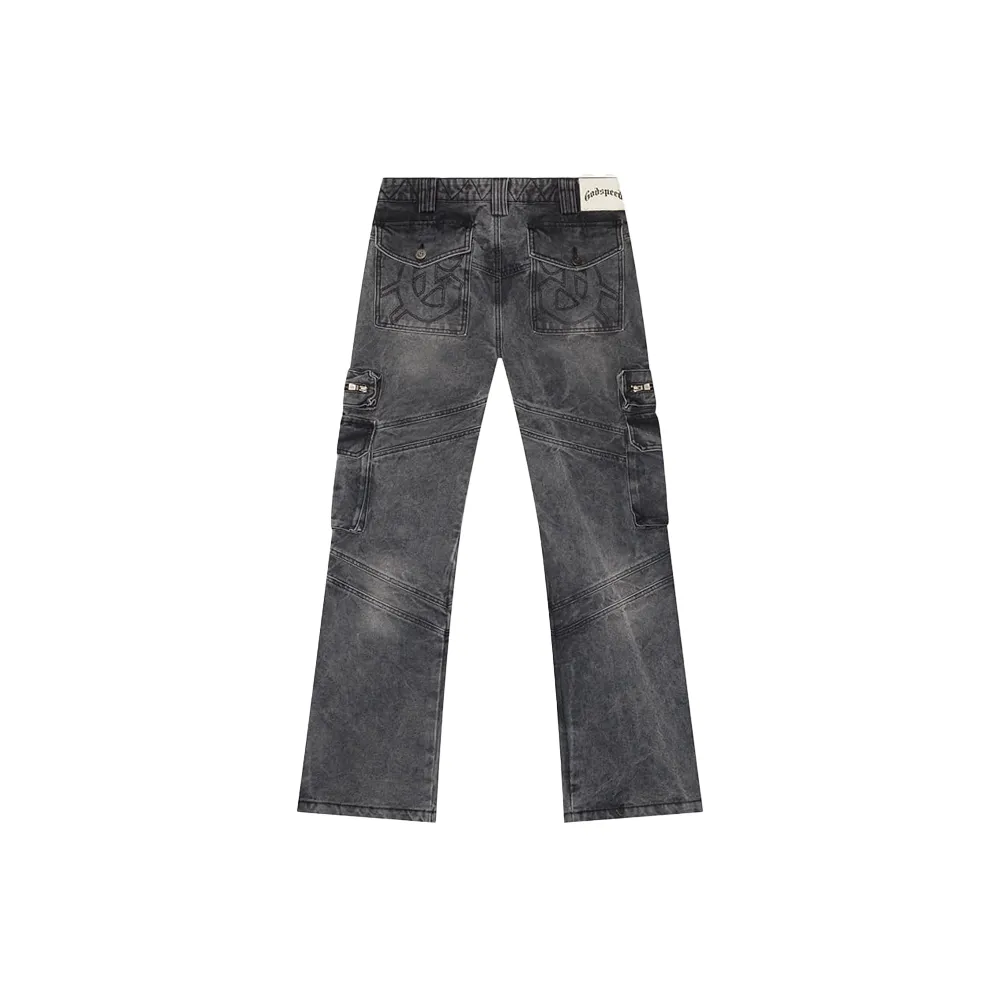 Rockstar Flare Premium Cargo Denim 'Grey Wash'