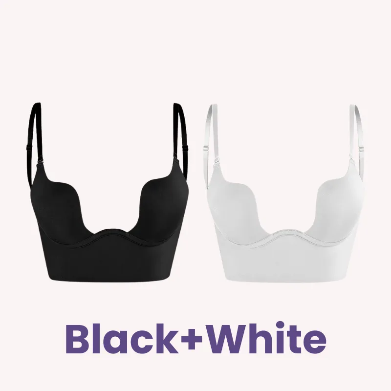 SheCurve® Low Back Secret Plunge Bra - Beige White (2 Pack)