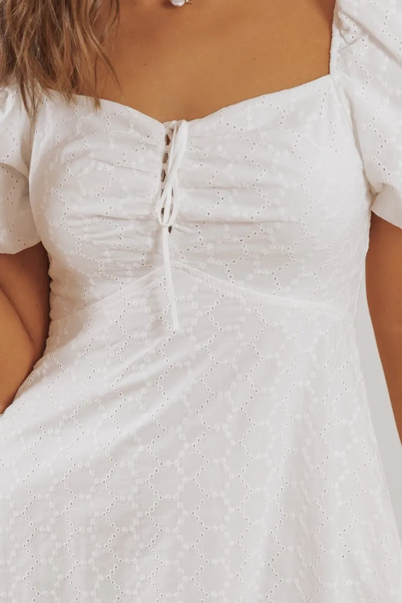 Steve Madden Violeta White Eyelet Mini Dress - FINAL SALE