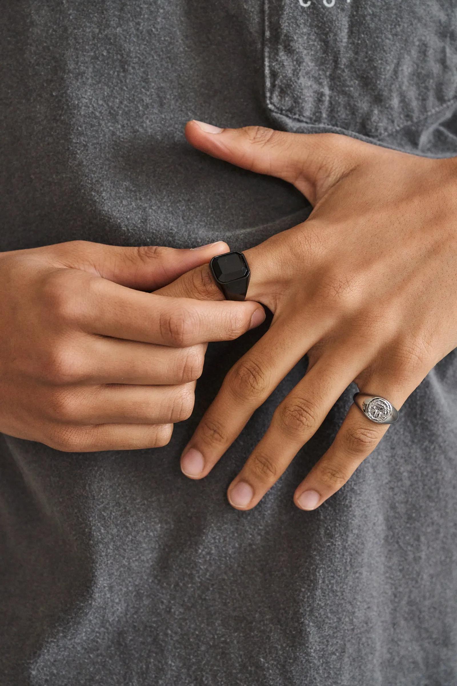 Trippy Signet Ring - Silver