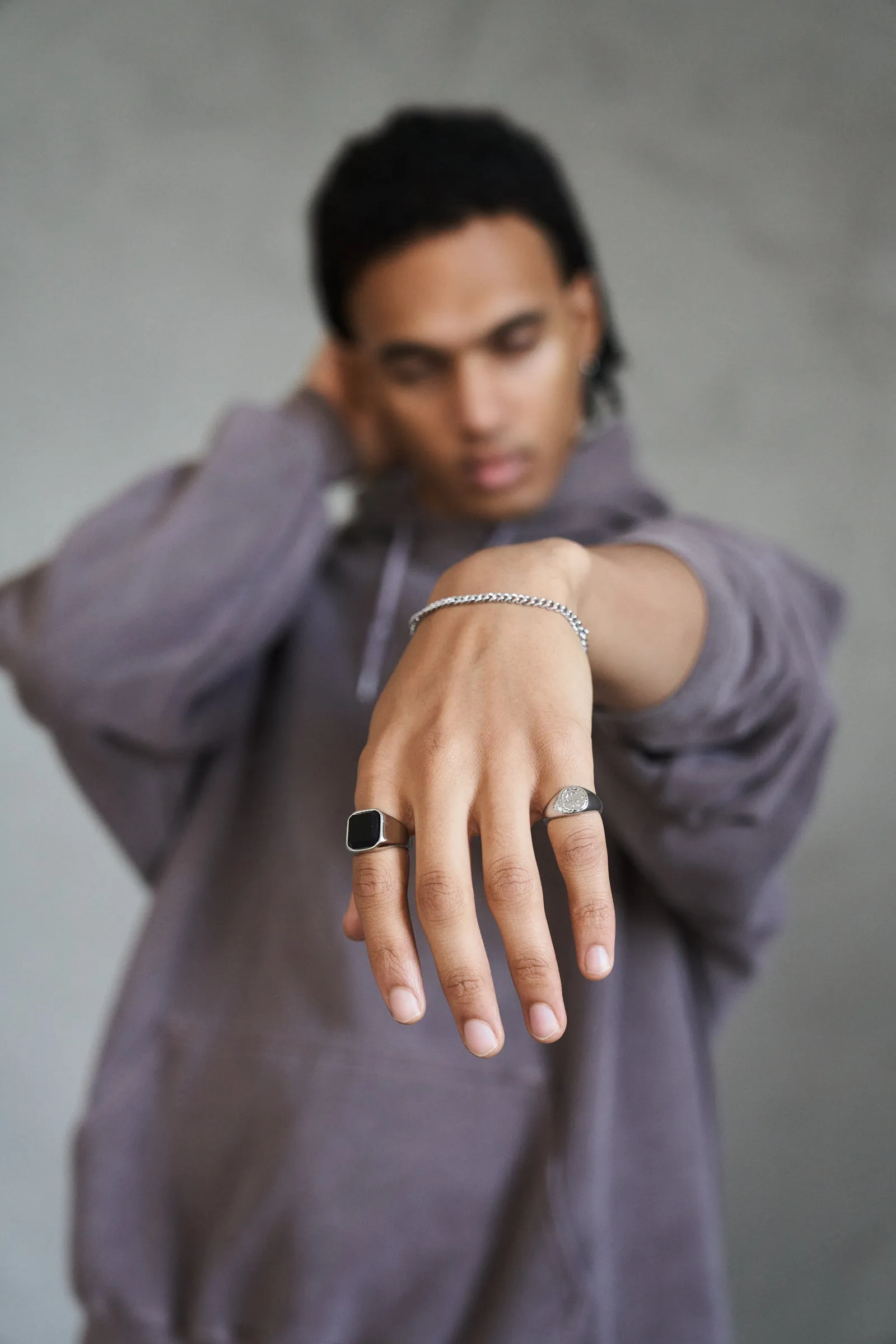 Trippy Signet Ring - Silver