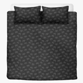 Vampire Art 3-Piece Retro Polyester Bedding Set - Black Spiders