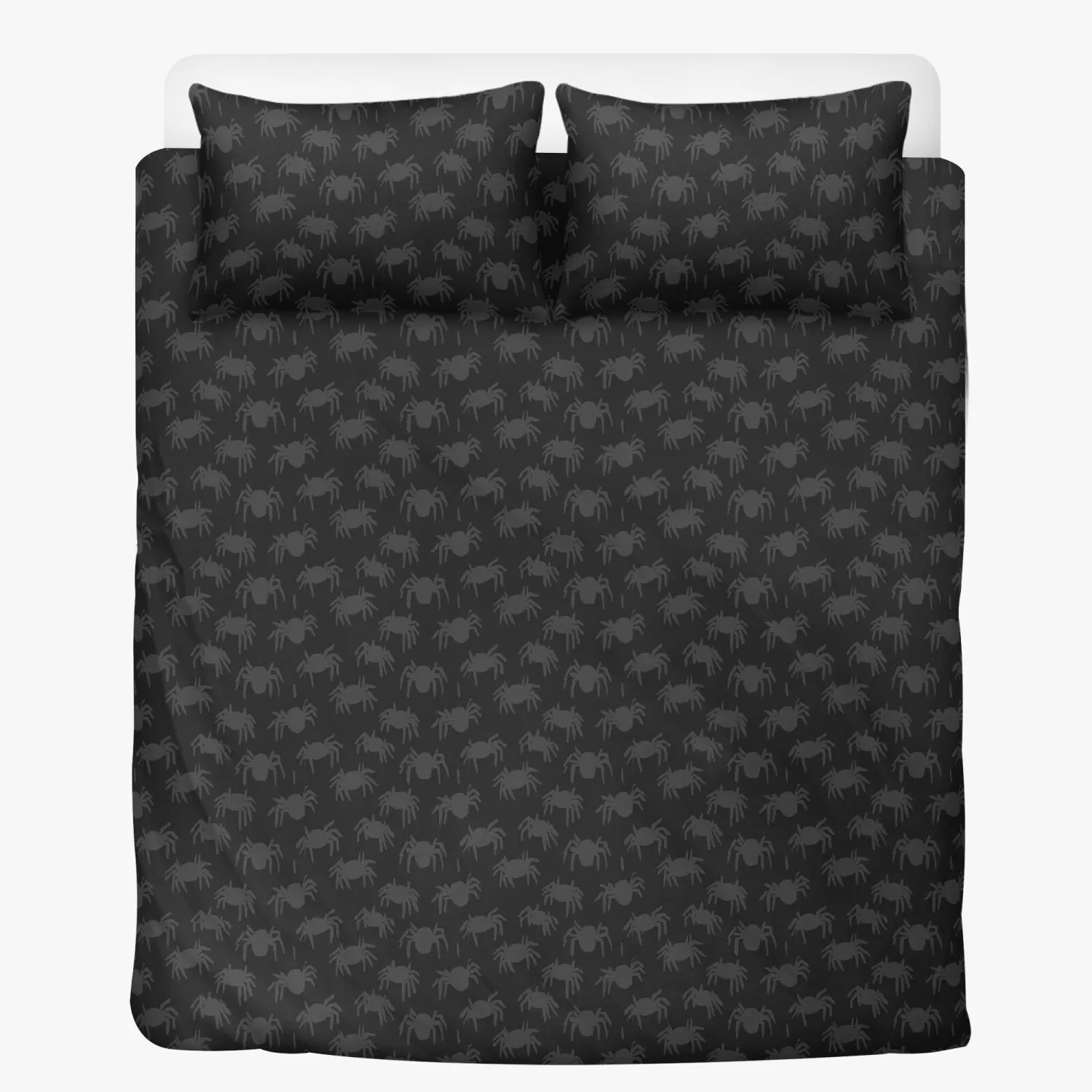 Vampire Art 3-Piece Retro Polyester Bedding Set - Black Spiders