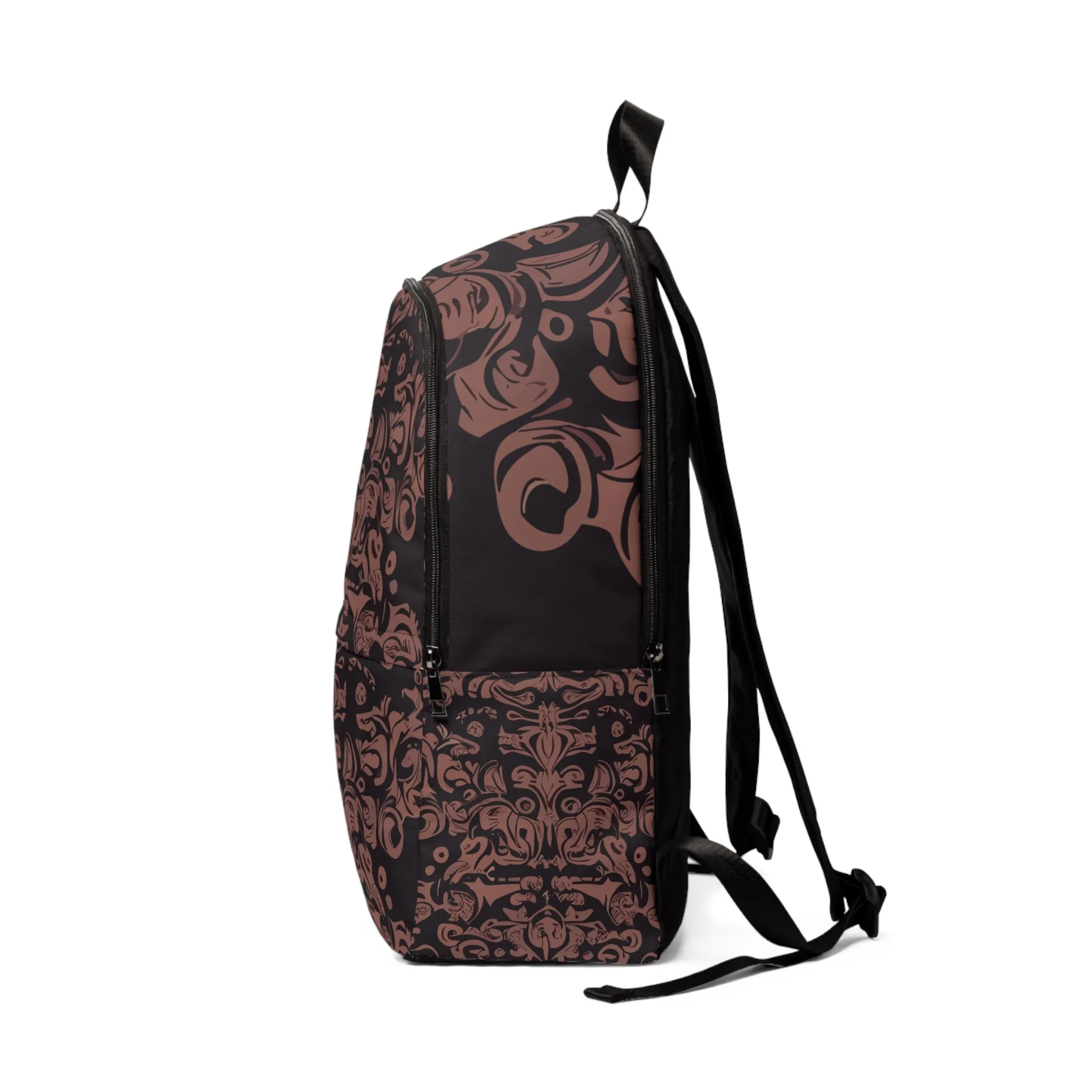 Vampire Art Grunge Brown Brocade Unisex Fabric Backpack