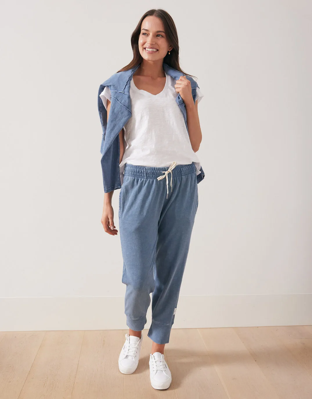 Washed 3/4 Brunch Pants - Denim